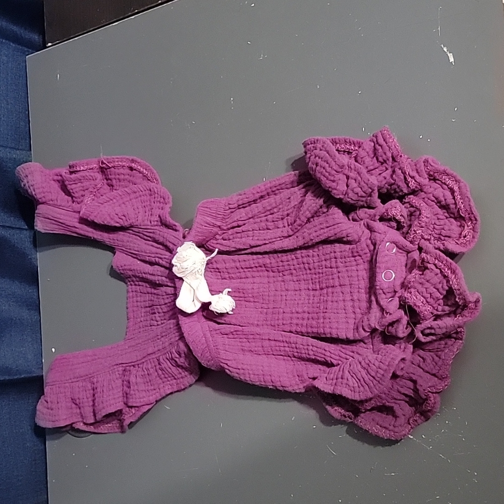 Purple strapped onsie
